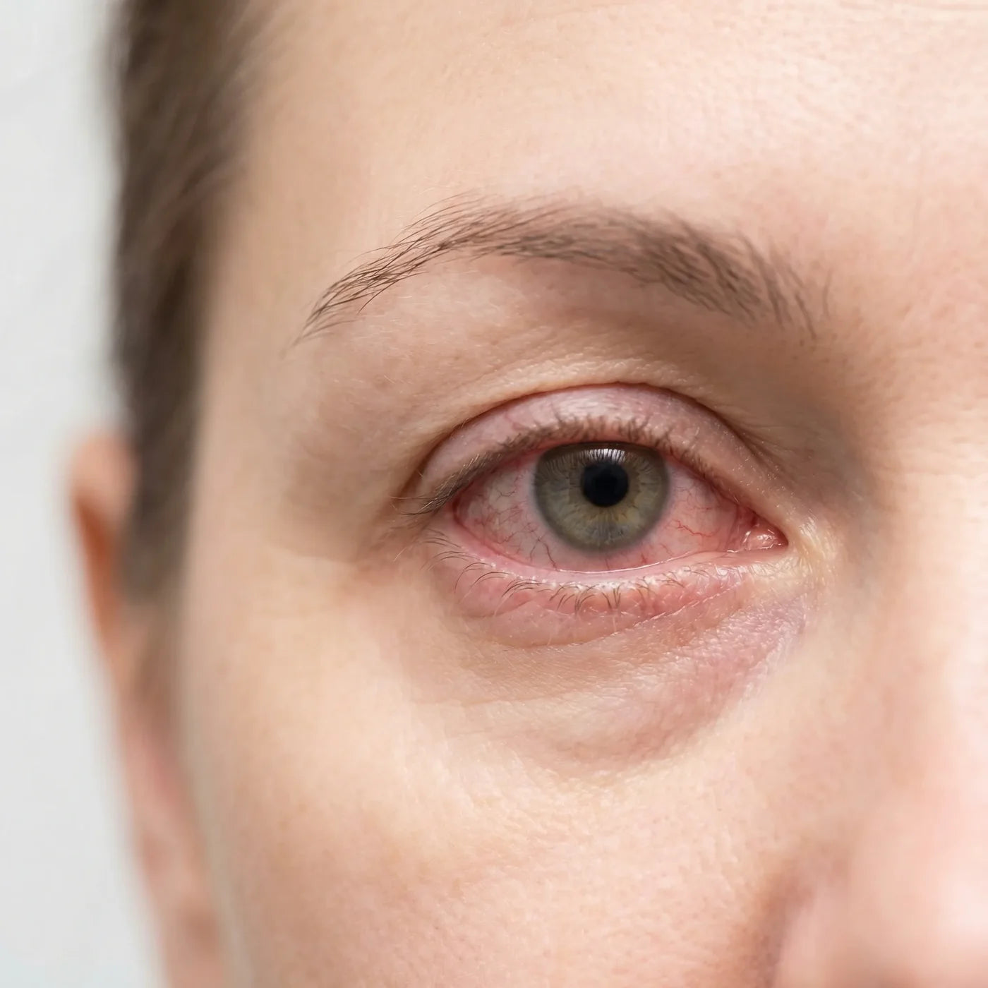 Dry, irritated eye with visible redness