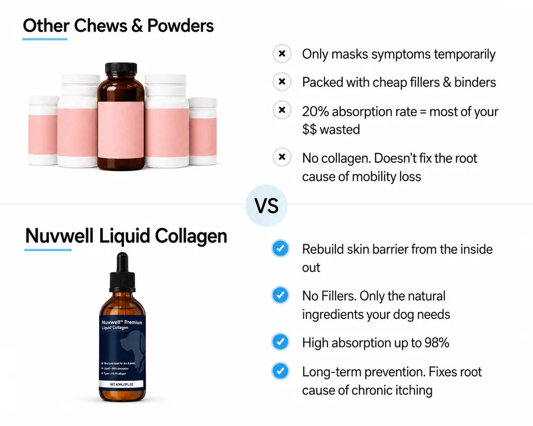 Other chews and powders versus Nuvwell Liquid Collagen
